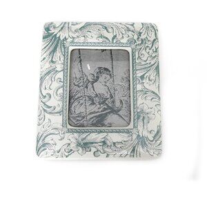 Vintage Charpente Ceramic Tabletop Picture Frame Victorian Floral French Lily